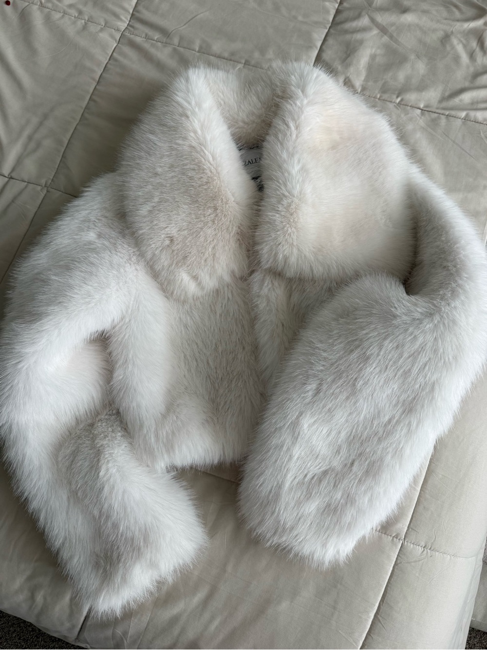 White Faux Fur Cropped Jacket